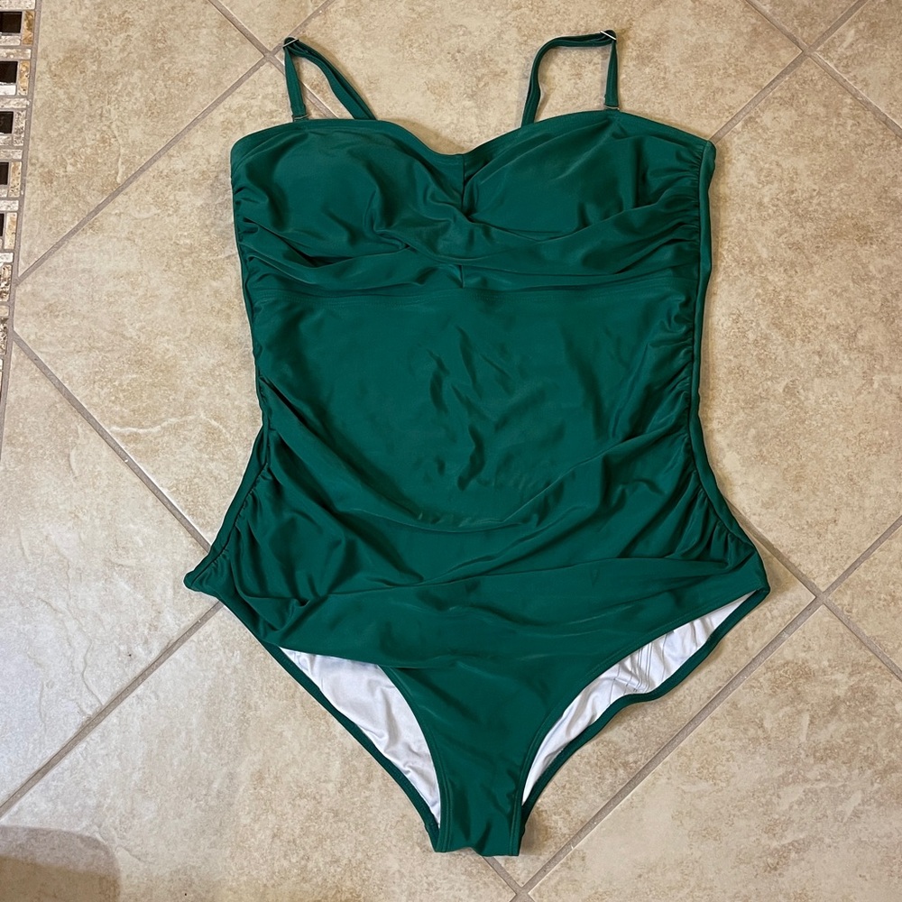 Women's One Piece Swimsuit xxl Emerald Green